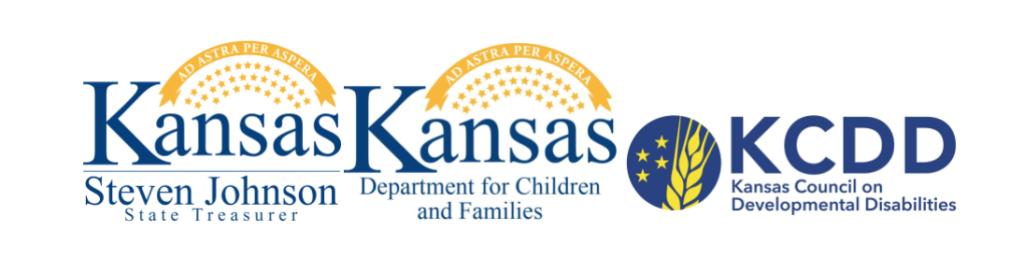Kansas Treasurer, KCDD, and KDCF Logos